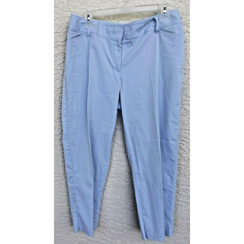 Liz Claiborne 12P blue Audra style fly front 26" inseam capris cropped pants